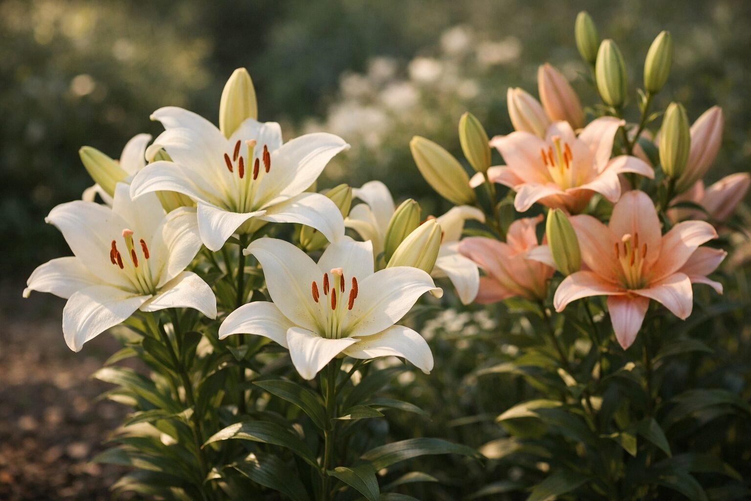 Lirios en floración