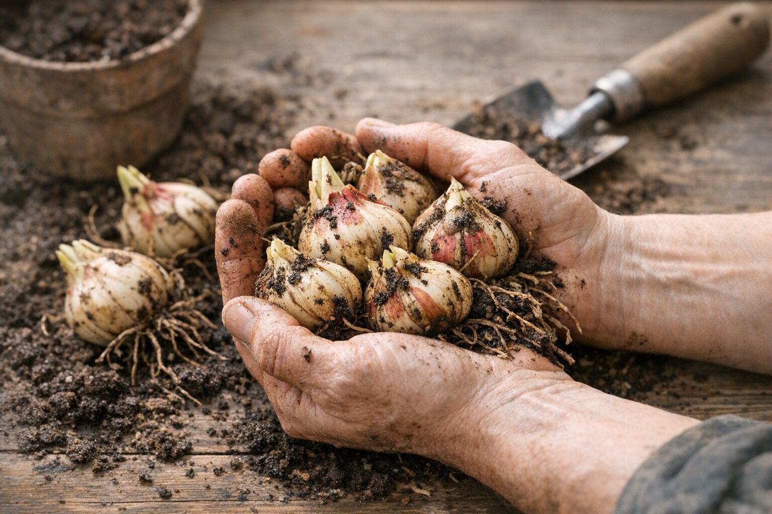 Bulbos de lirio listos para plantar