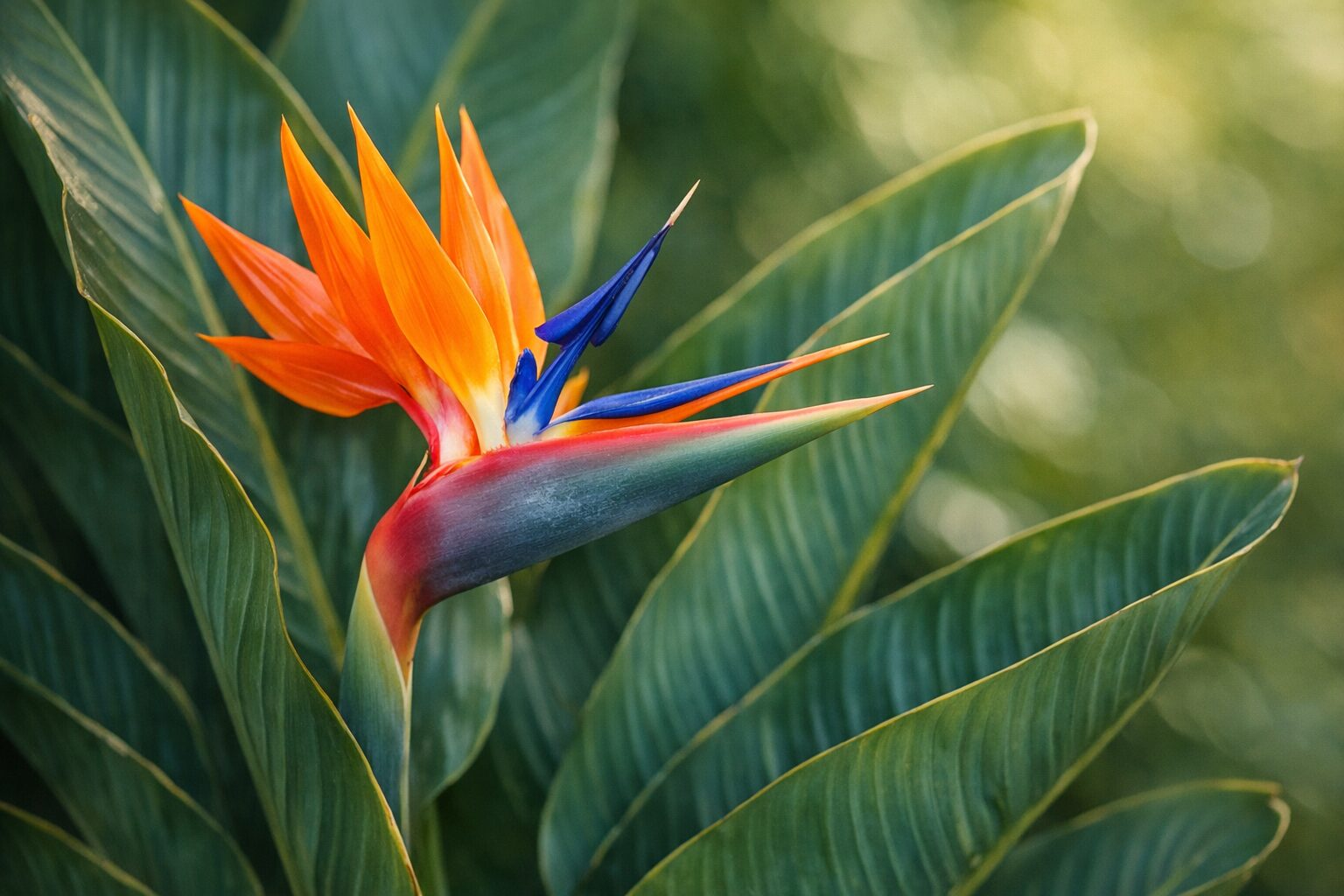 Flor tropical tipo ave del paraíso