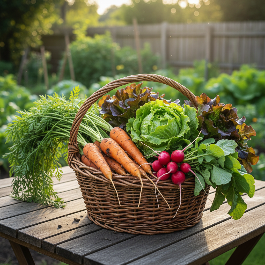 Cosecha de tomates y vegetales